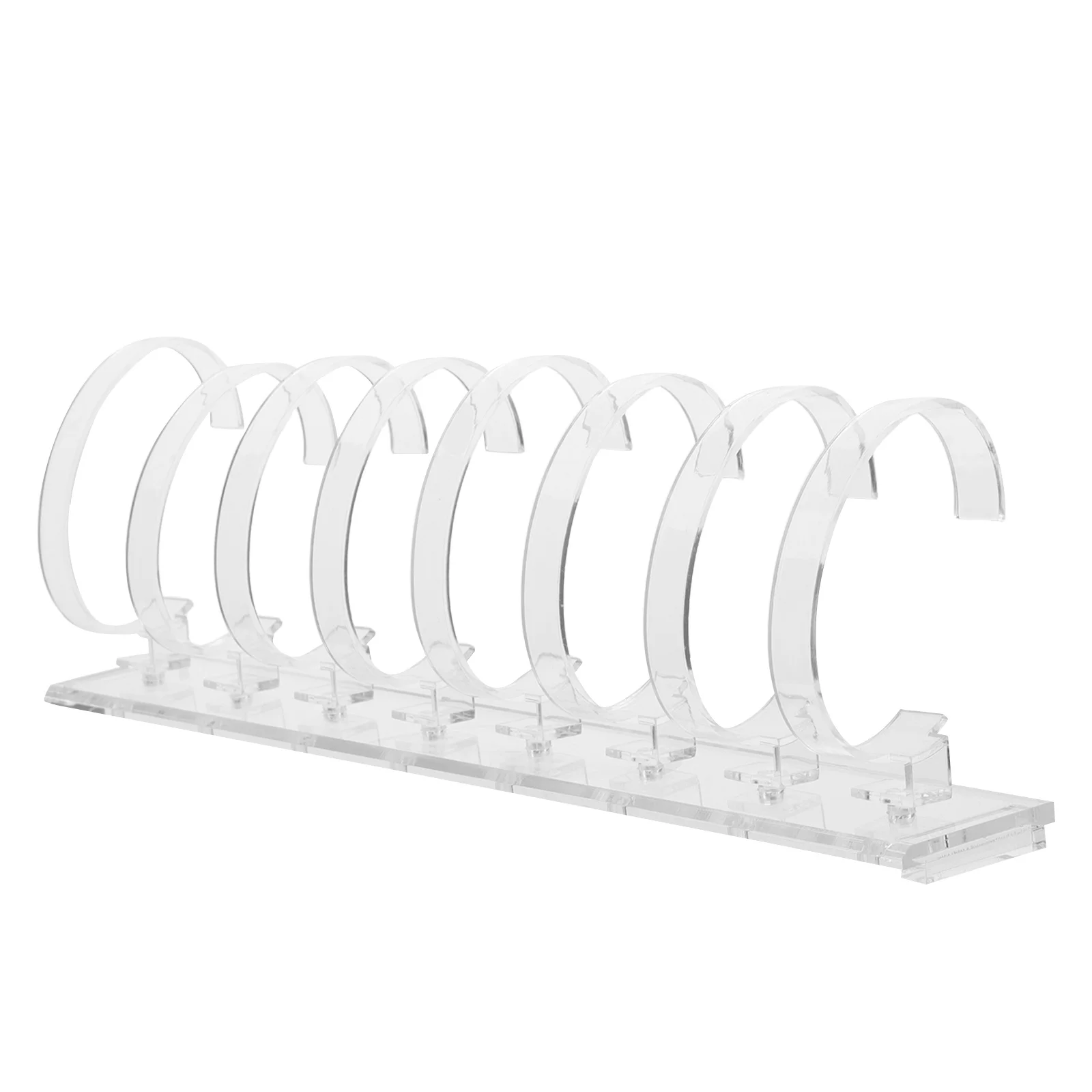 

Clear Watch Display Stand 8-Slot Acrylic Transparent Wrist Jewelry Organizer Rack Tabletop Holder for Home Store Showcase