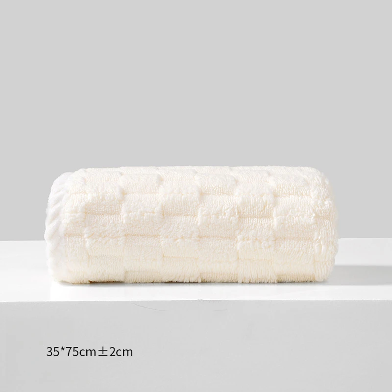 

Cloud grid coral fleece 35x75 size towel set for household use, adults, thickened absorbent soft facecloth