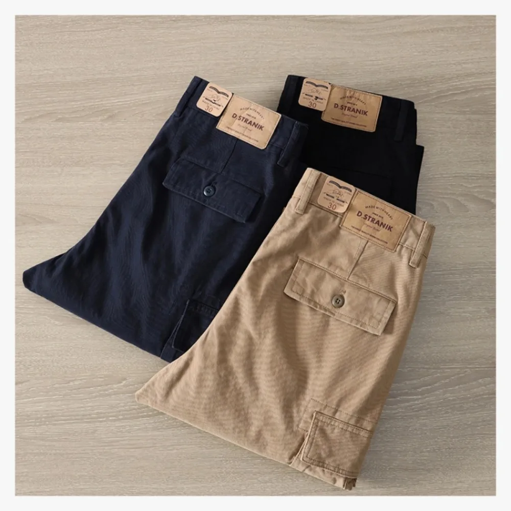 

100% cotton thick micro-conical work pants autumn and winter versatile quality casual pants American wash-up vintage trousers