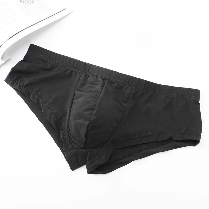 Men's Panties Ice Silk Breathable Underwear Thin See-Through Bikini Slip Homme Sexy Ultra Low Waist Bulge Pouch Boxer Briefs