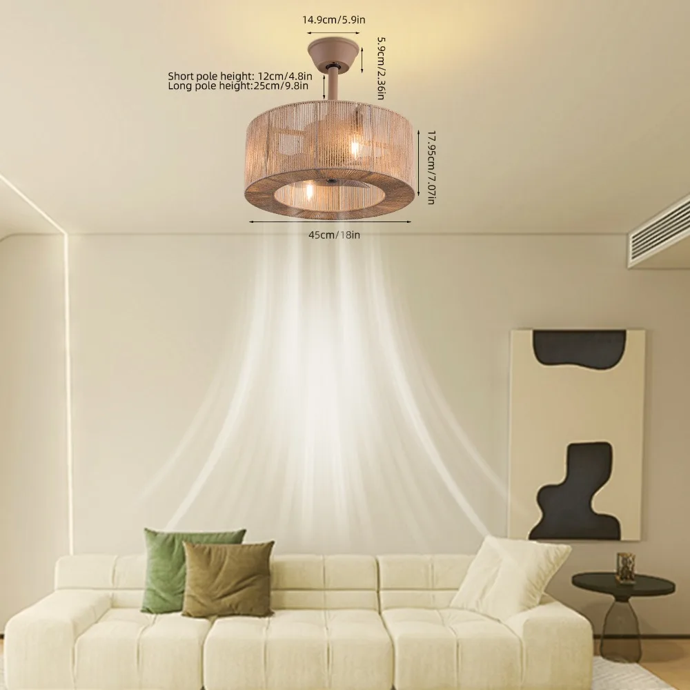 

Ceiling Fans, 18 inch wood finish, ceiling fan chandelier, pull chain control, variable frequency motor, E27x4 bulb holders