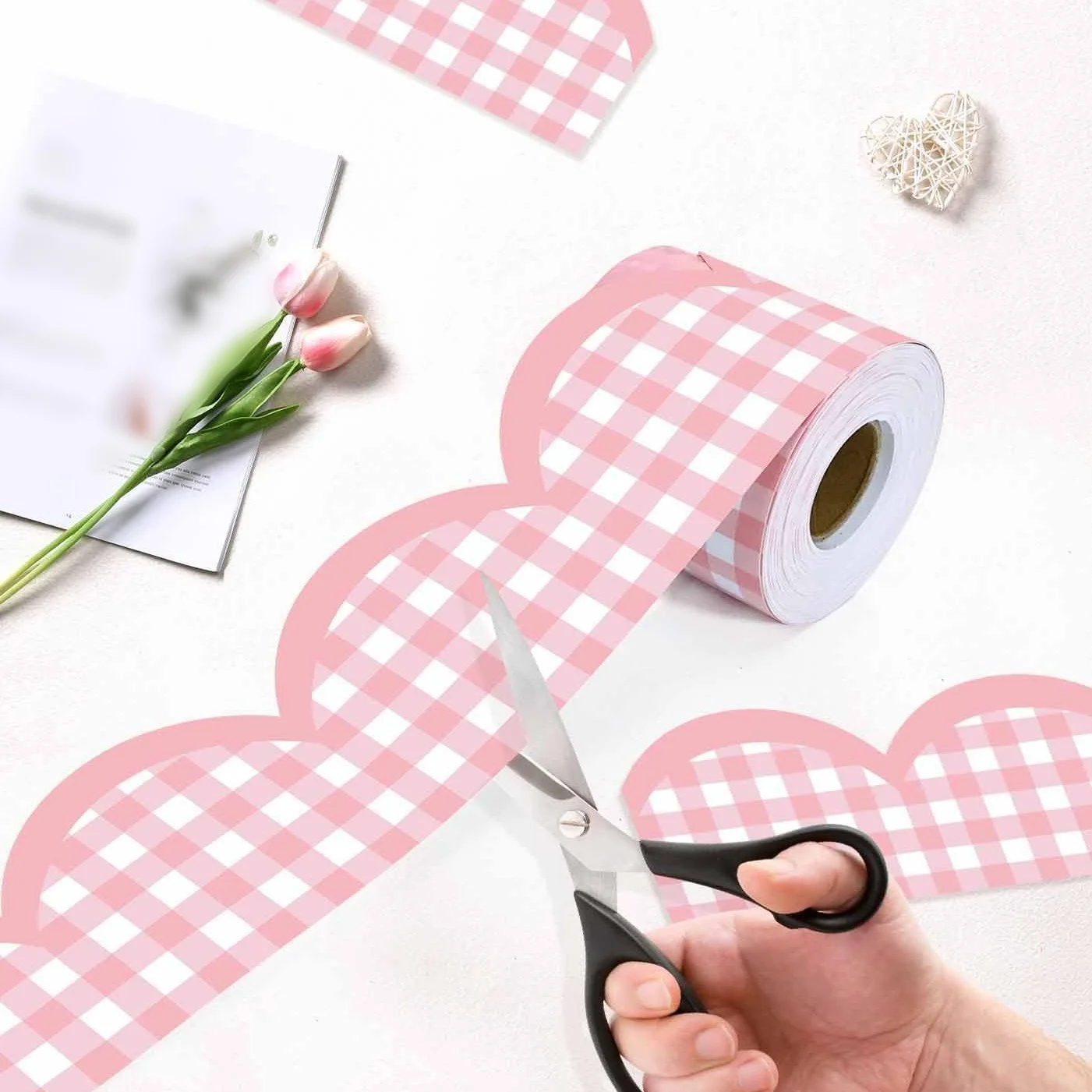 10M/Roll  Wavy Trim Bulletin Board Trim Self-Adhesive DIY Blackboard Decorative Stickers  Back-to-School Decor