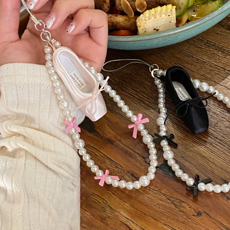 

Retro Pink Ballet oe Phone Chain Gentle Camera C Pendant Girls Heart Soft Spoken Faion Accory Korean High-End Sle