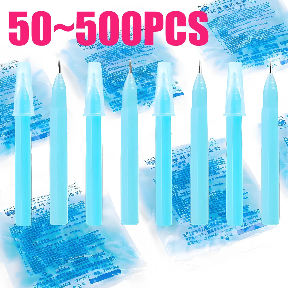 

50-500PCS Acne Picking Needles Sterile Lancets for Blood Glucose Testing Vent Drain Disposable Blood Drawing Needles