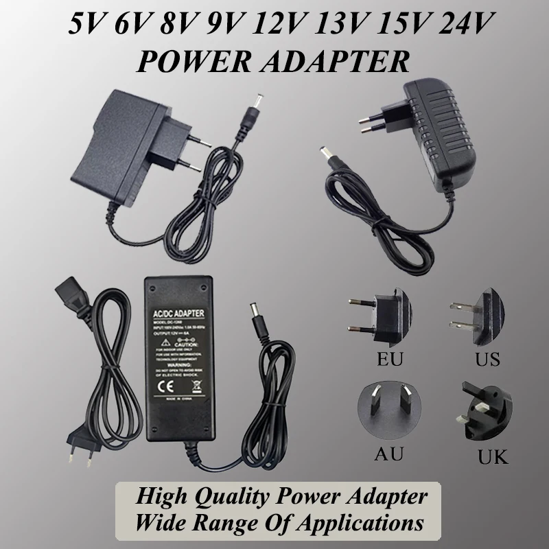 AC 110V 220V TO DC 5V 6V 8V 9V 12V 13V 15V 24V 2A 1A 5A Power Adapter Supply Charger AC TO DC Power Adapter Supply For LED Strip