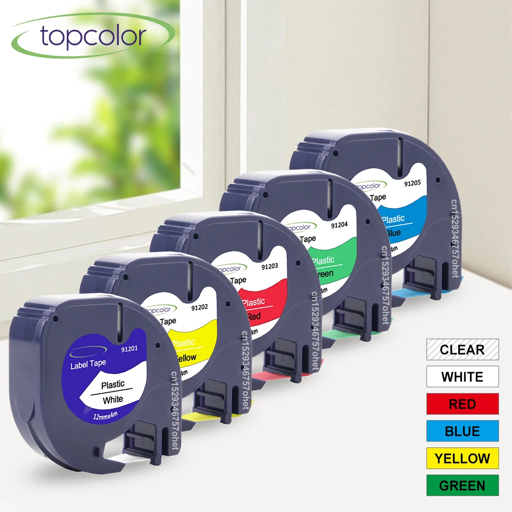 91201 12267 Nastro Dymo Letratag compatibile 12mm Nastro per etichette in plastica bianco trasparente per etichettatrice Dymo LetraTag LT100H 100T QX50