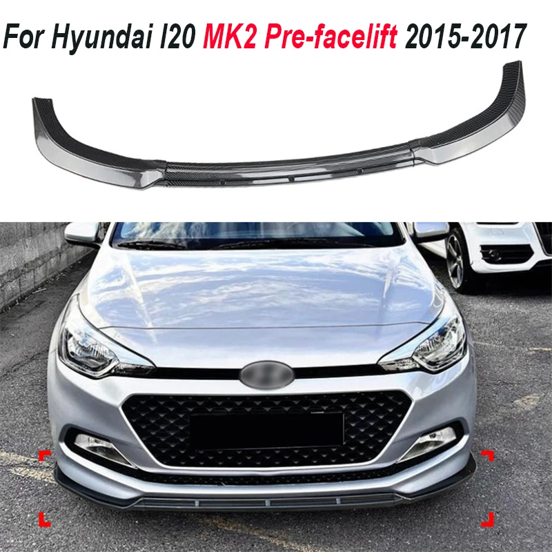 

Car Lower Front Bumper chin Lip Splitter Diffuser Spoiler Guard ABS Trim Accessories For Hyundai I20 MK2 Pre-facelift 2015-2017