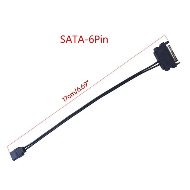 Sata 15Pin To 6Pin Adapter Cable Sata Power Supply Cord To CD Disc DVD Drive Or Slim line Sata Hard Drives Connector