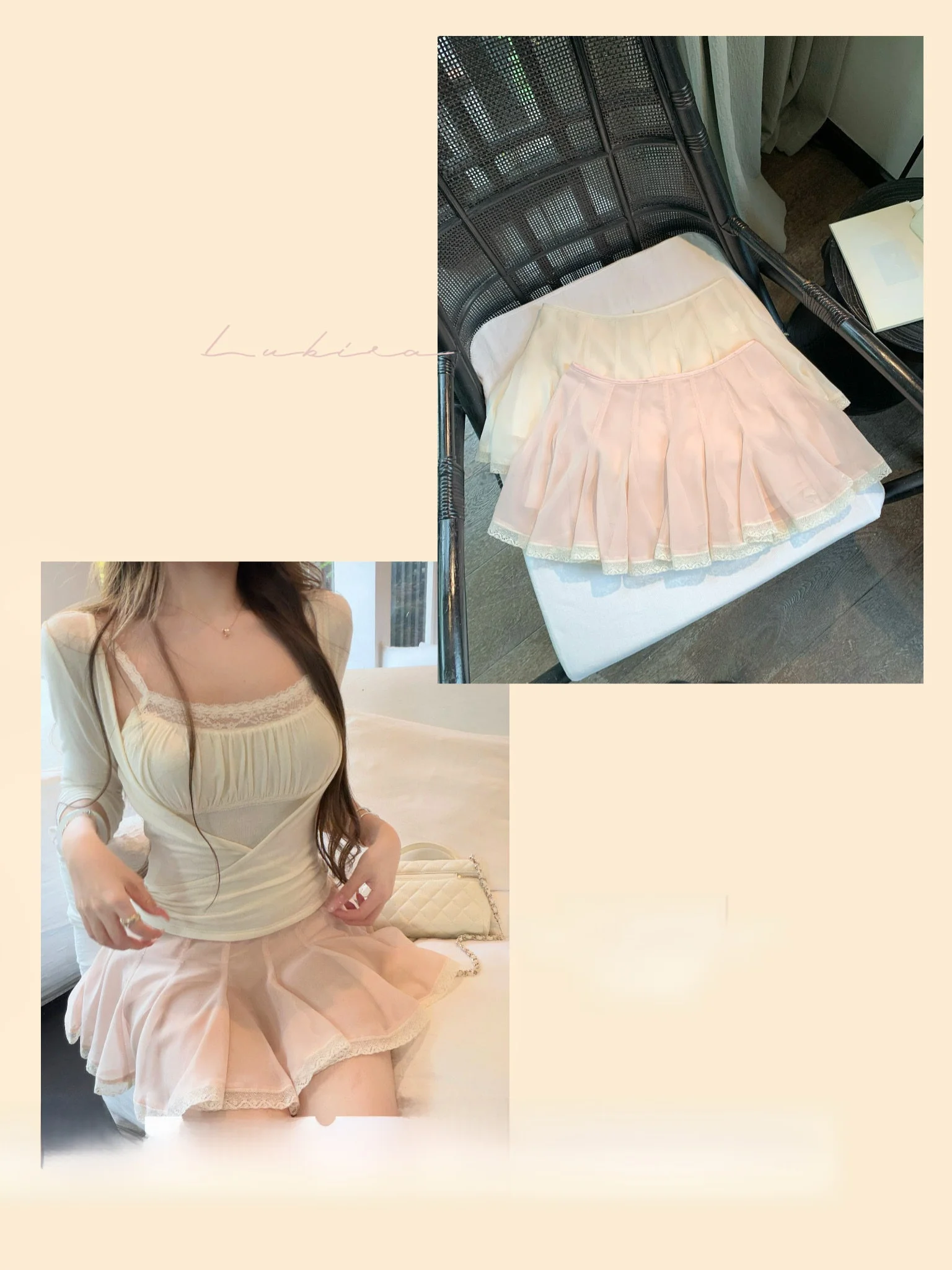 Lukira Misty Shadow Ballet Style Half Skirt with Lace Trim A-Line  Skirt for Women Summer Polyester Fiber Standard Fit
