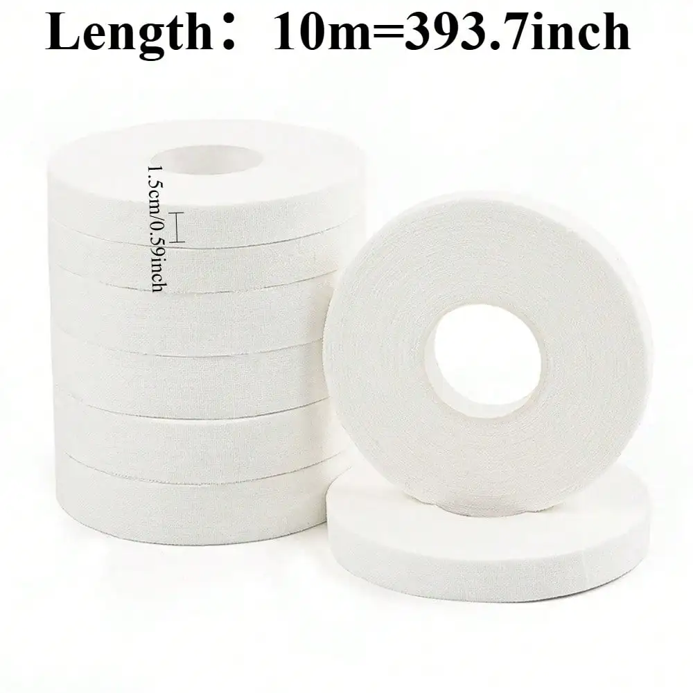 1.5cm x 10m Fabric Finger Sports Tape 5Pcs White Breathable Self-adhesive Athletic Tape Roll Finger Support for Climbing Boxing Prevent Sprains Blisters Sports Injury