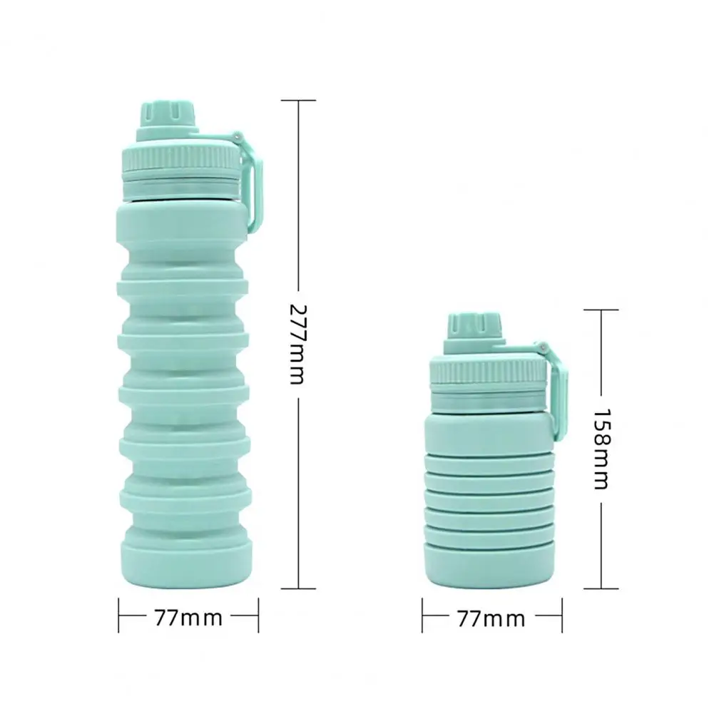 750ML Leak-proof Cycling Water Bottle Ergonomic Handle Large Capacity Drinkware Silicone Foldable Water Bottle for Outdoor Camp