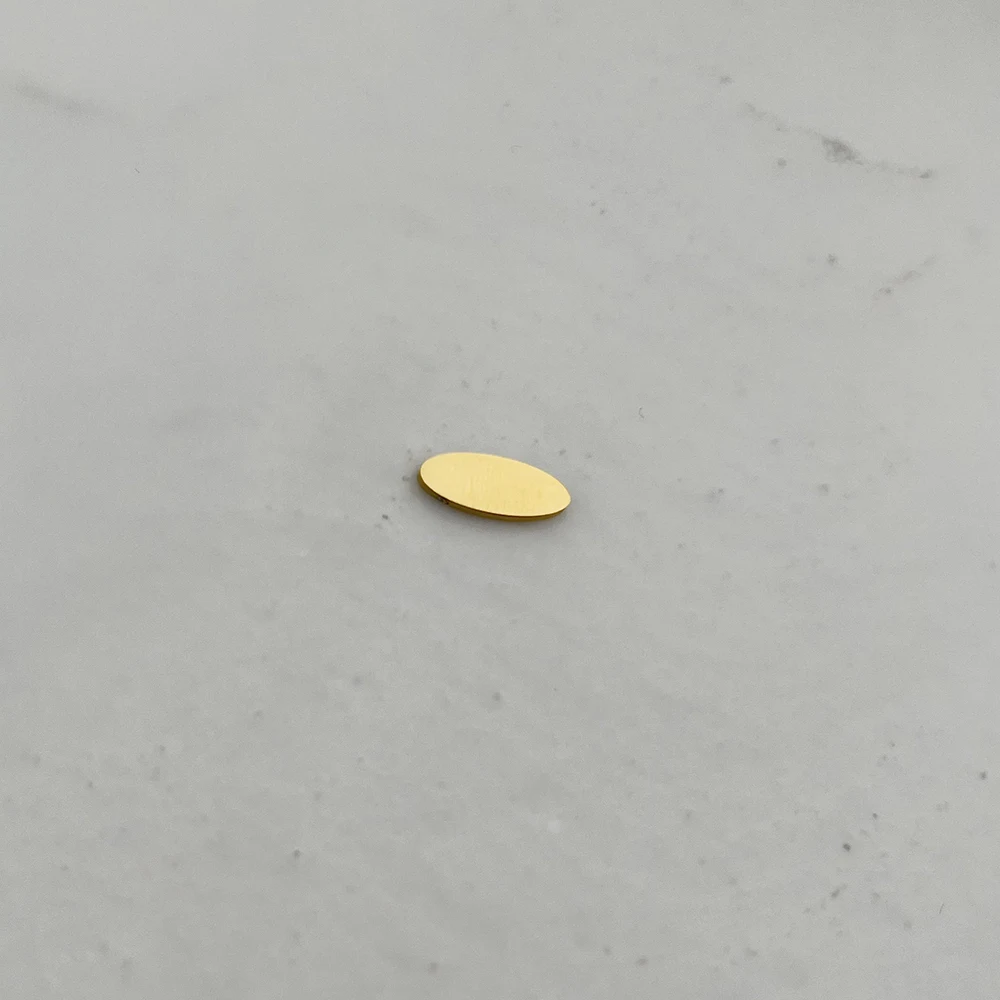 MaiLun 50 Stück 12 x 5 mm Mini-Oval-Metallplatten ohne Loch, lasergravierte Logo-Etiketten, ovale Perlen, gravierbare Edelstahlperlen – Detail 4