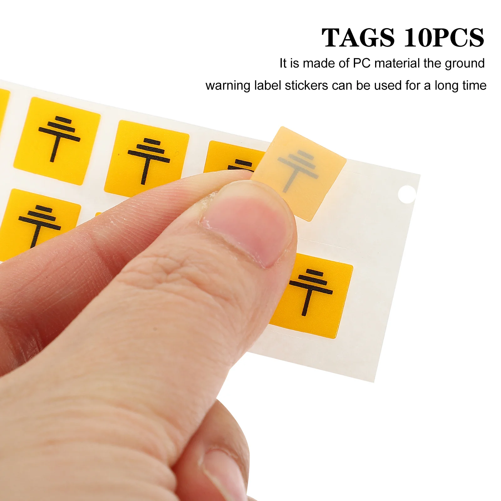 10Pcs Ground Connection Warning Labels Durable Pc Material Electrical Safety Stickers Machinery Equipment Warning