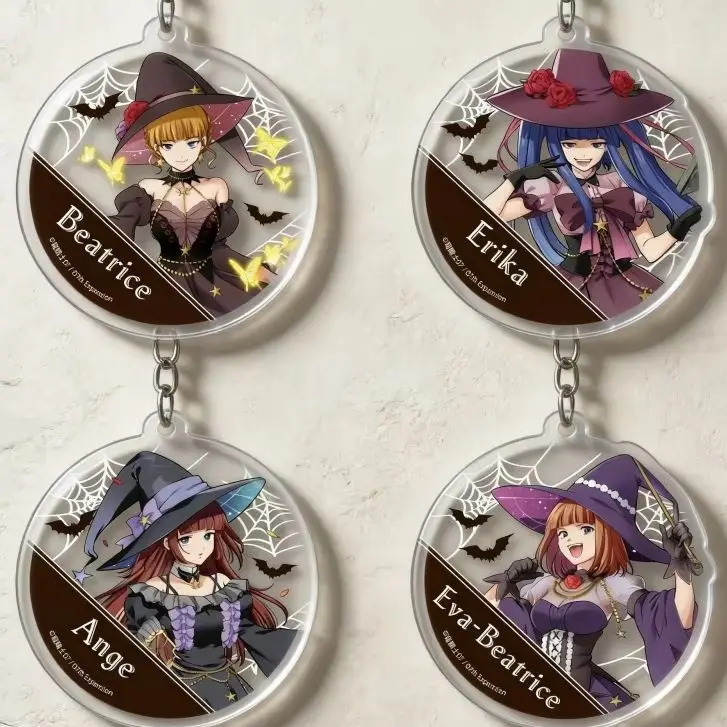 Halloween Series Umineko When They Cry Anime Beatrice Erika Ange Eva Acrylic Keychain 6CM HD Bag Car Keychain Cosplay Toy Gift