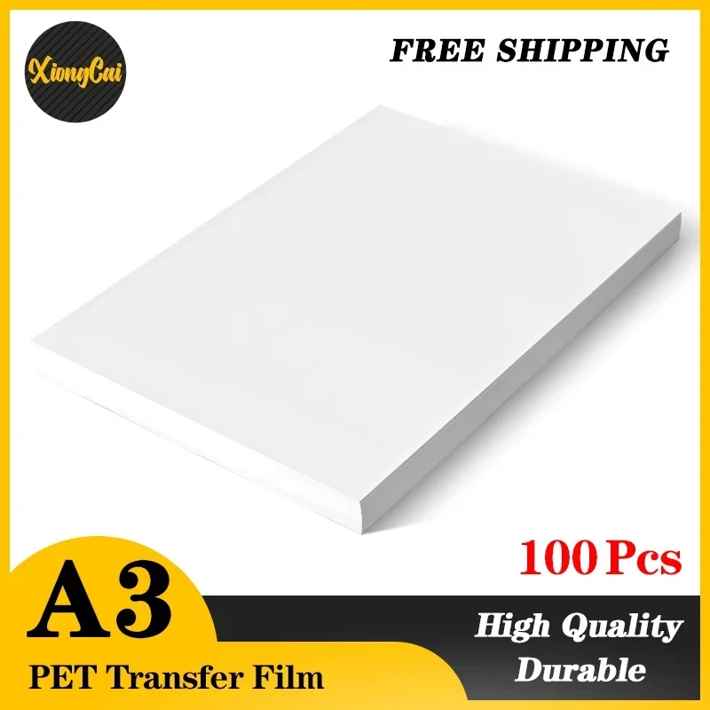 

100 Piece A3 PET DTF Transfer Film For Shirt Printing 100% Double Single Side