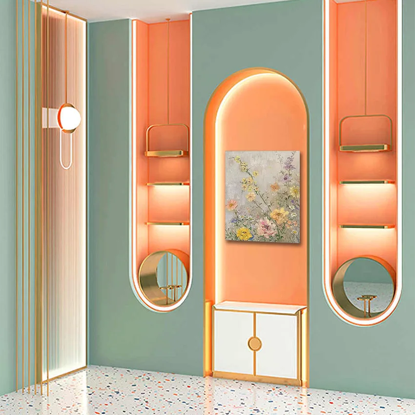 

Современное декоративное искусство, картина маслом с красивым цветком ручной работы, Новое поступление, Настенная картина на холсте, Безрамная