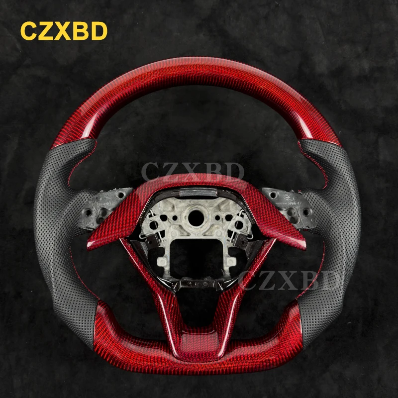 

Fit For Honda 10th Generation Accord 2018-2022 Real Carbon Fiber Steering Wheel High Quality Leather Customized