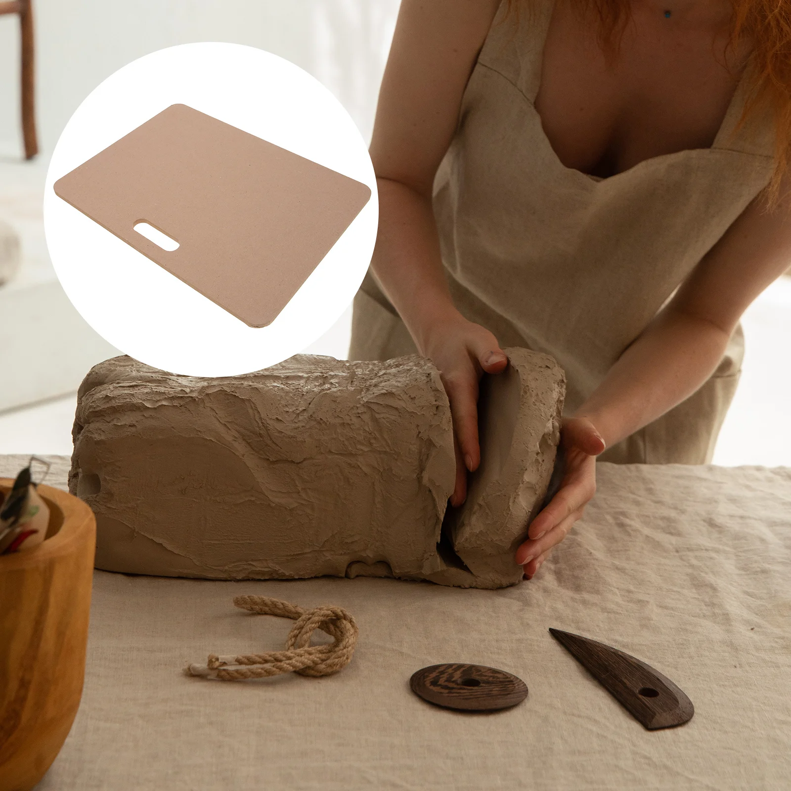 

Portable Fiberboard Density Pottery Craft Pad Mat for Clay Sculpting Ceramic & Supplies Wedging Sculpture Polymer