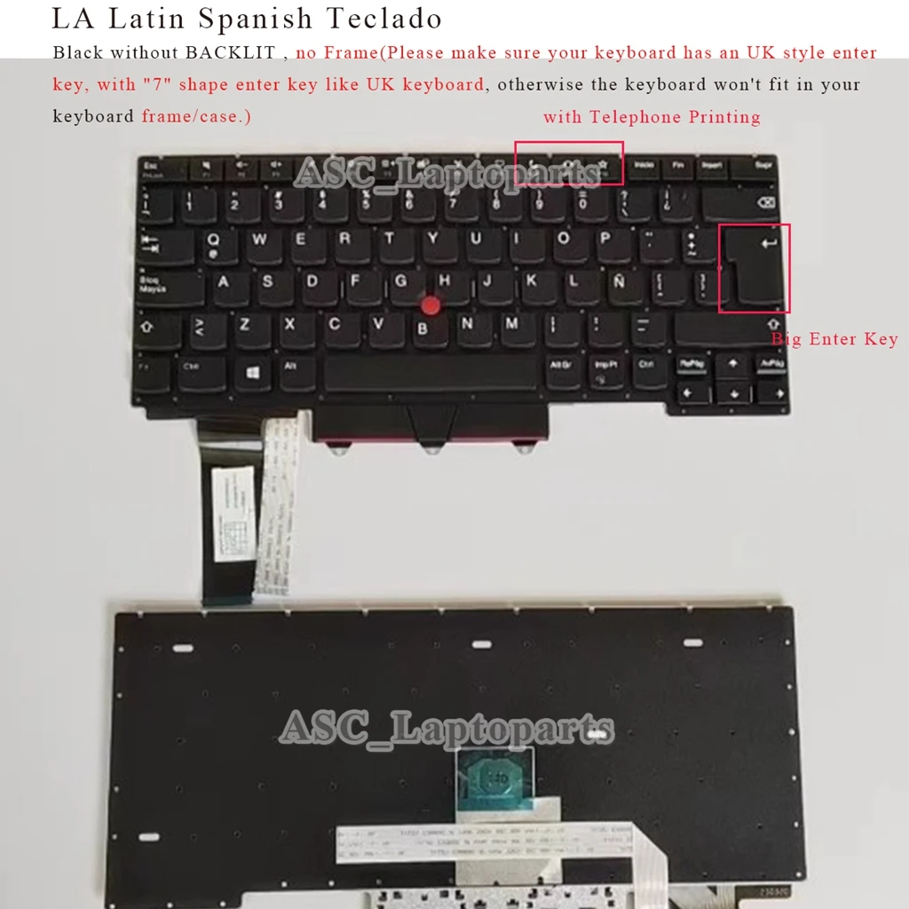 New Latin Spanish Keyboard for Lenovo Thinkpad E14 GEN2 E14 GEN3 E14 GEN4 R14 Gen 3 Gen 4, S3 Gen2 Series BACKLIT No Frame