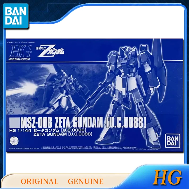 Bandai Original Genuine HG MSZ-006 ZETA GUNDAM [U.C.0088] Anime Action Figures Toys for Kids Gift Assembly Model Ornaments