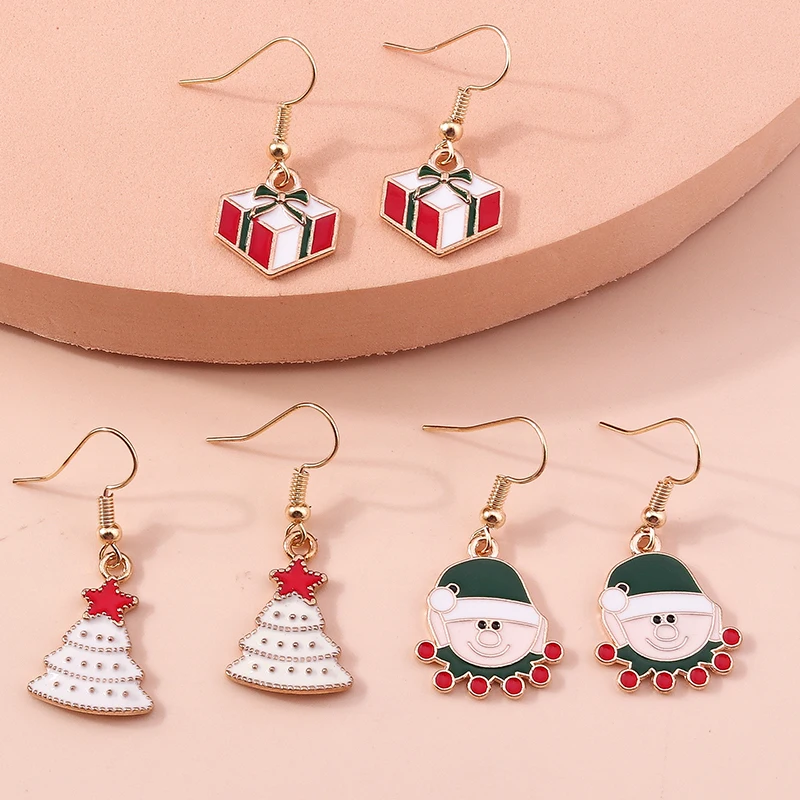 Neue Mode Mix Stile Frohe Weihnachten Ohrringe für Frauen Weihnachten Baum Deer Santa Baumeln Ohrringe Neue Jahr Schmuck Geschenke – Detail 37