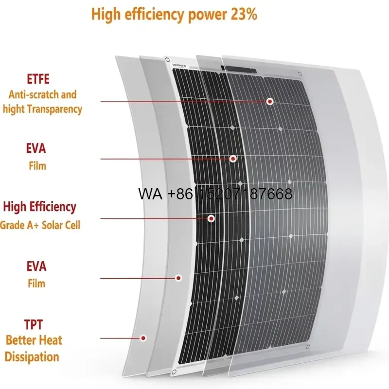 Wmwmnu 400W Flexible Solar Panel Thin Light Weight PV Module for Disaster Relief Shelter Off Grid Air Conditioner Emergency