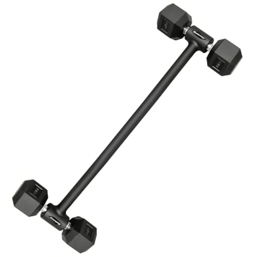 Hantel-zu-Langhantel-Konverter für Gewichtheben, Verstellbare Gewichtsstange, Gerade und EZ-Curl, Robuste Stahlkonstruktion, Schwarz
