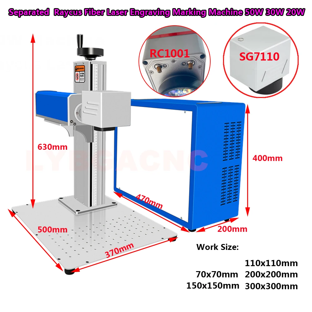 

Fiber Laser Engraving Marking Machine 50W 30W SG7110 Galvanometer Optional Double Red Light Metal Steel Jewelry Cutting Engraver