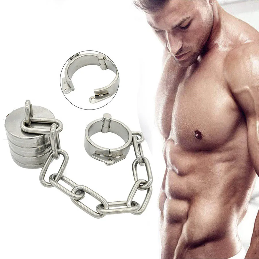 Manyjoy New Metal Scrotum Pendant Ball Stretchers with Chain BDSM Stainless Steel Penis Exercise Restraint Sex Toys for Men 18+