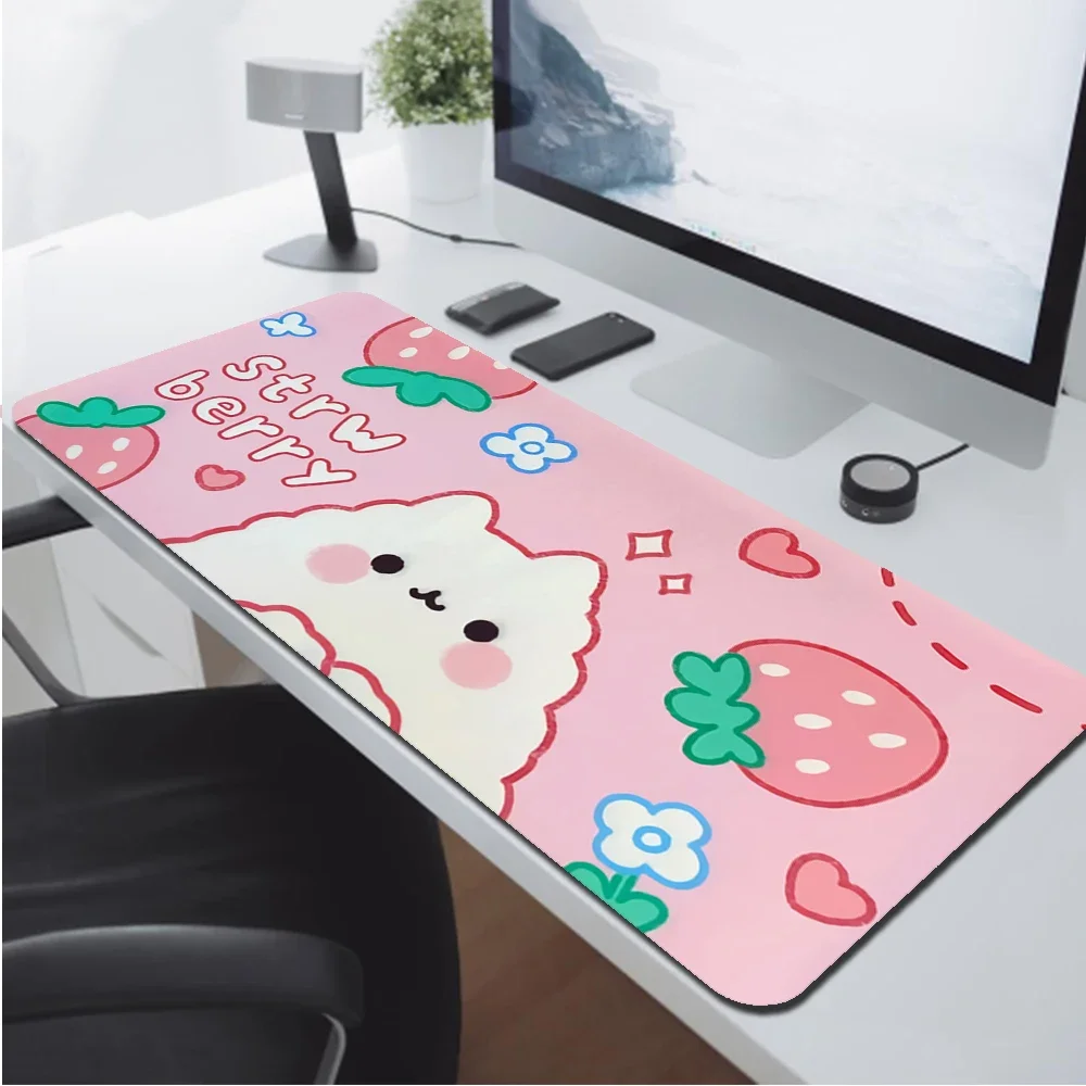 

Cute Bear Large Mouse Pad Xxl Pink Game Mats Desk Mat Gaming Accessories Deskmat Mousepad Gamer Mause Anime Office Pads Pc Mice