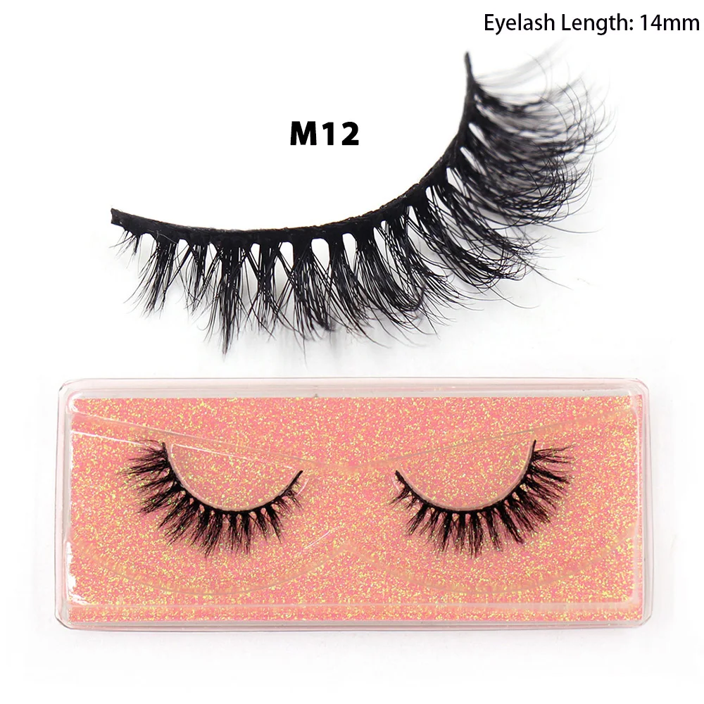 LEHUAMAO Maquiagem Korte Natuurlijke Nertsen Wimpers Pluizige Piekerige Wimpers Volume 12mm-15mm Valse Wimpers Wimper Extensio make-up