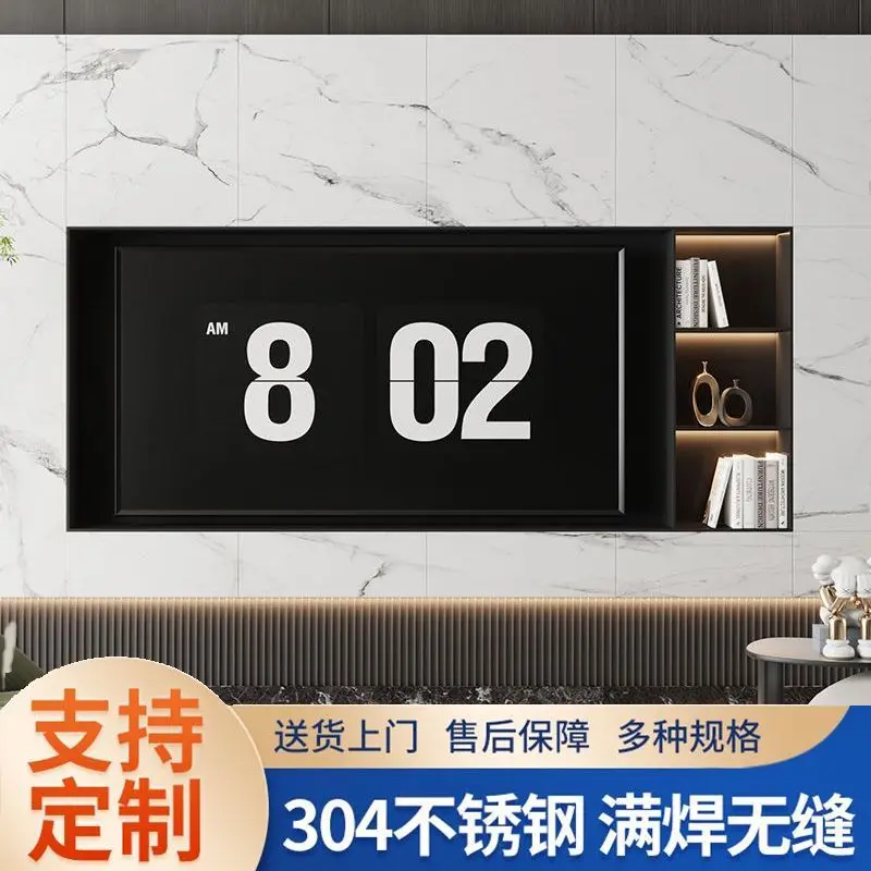Stainless steel TV cabinet, wall hanging, modern simplicity, living room background wall rack