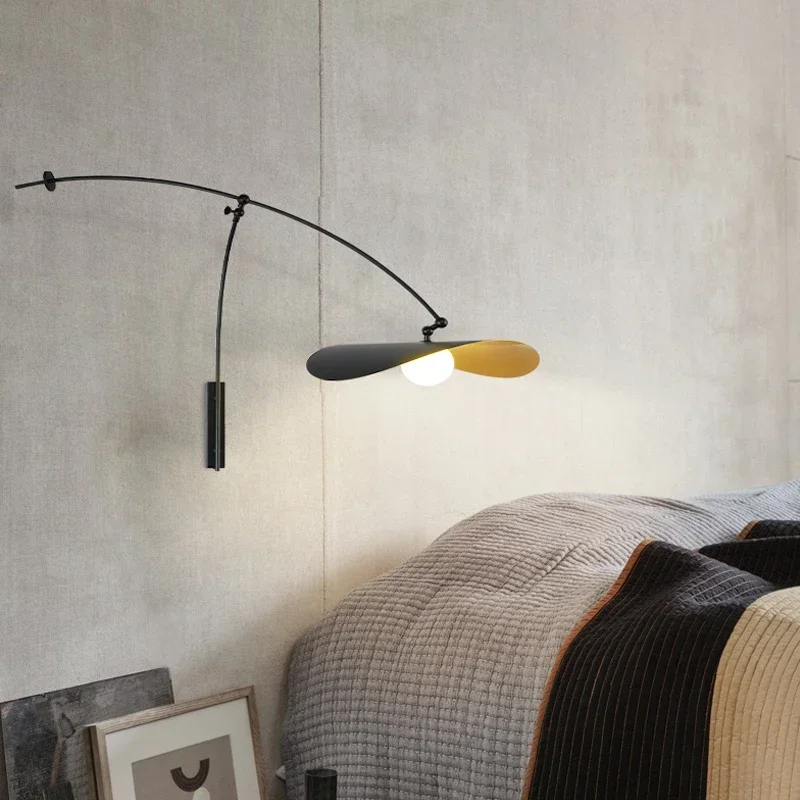 2025 Industrial Wall Lamp Metal Long Swing Arm Adjustable Light Vintage Sconces Bedside Reading Hall Decoration L