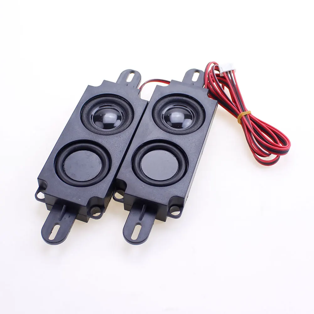 1pair 8R10W 45*150*21MM Multimedia Double Diaphragm Speaker For Advertising With Wire Embedded Box Loudspeaker PU Edge Black Cap