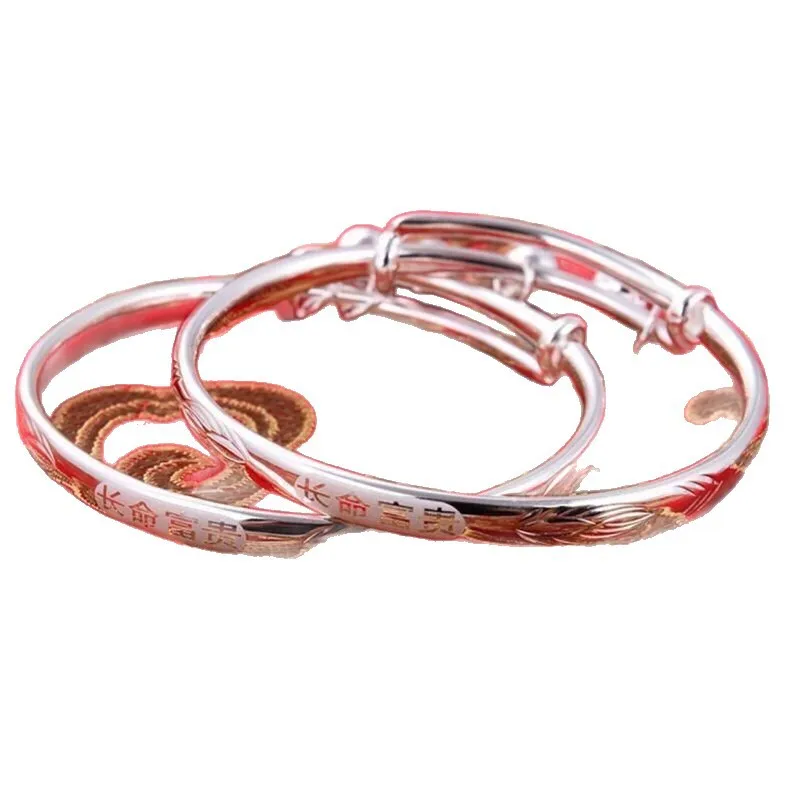 Bracelet S999 Solid Silver Bangle Child Birthday Set
