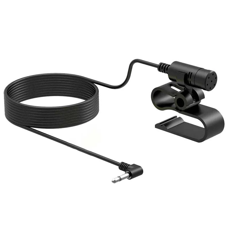 External Car Clip On Microphone With 5M Cable Rotatable Cardioid Pickup Pattern For Wireless Navigation Audio System Vehicle