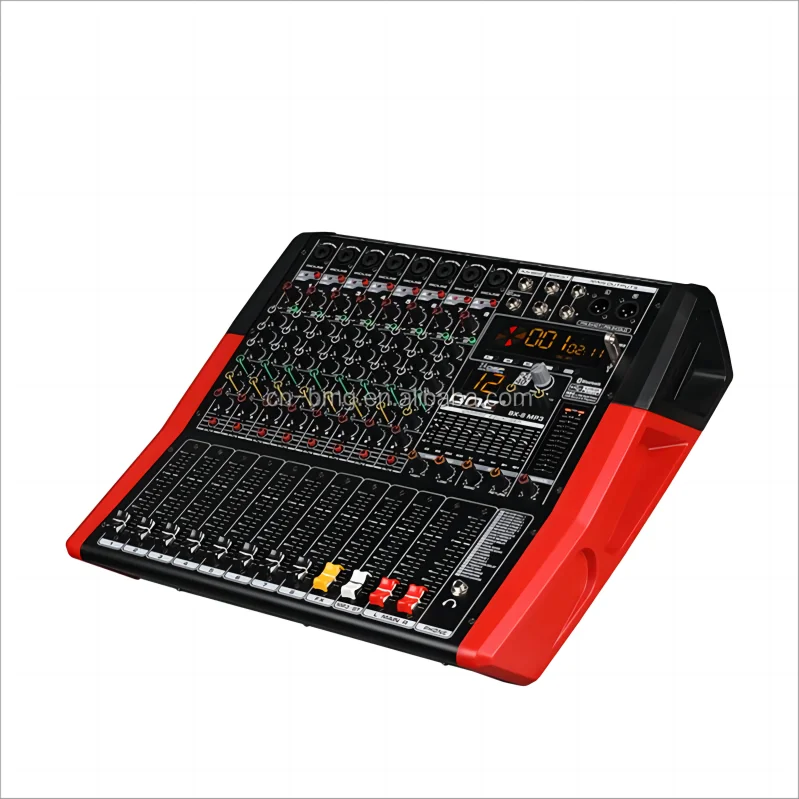 Consola mezcladora alimentada por Audio DM a la venta, consola mezcladora de potencia con amplificador de potencia, mezclador activo 650W * 2