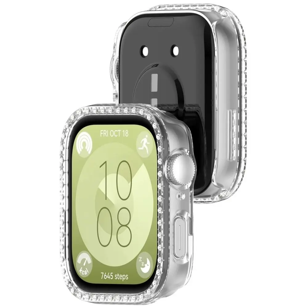 ใหม่ PC เพชรป้องกันกรณีสมาร์ทวอท์ชเพชรกันชน Anti-Scratch อุปกรณ์เสริมป้องกันหน้าจอสําหรับ Huawei Watch Fit 3