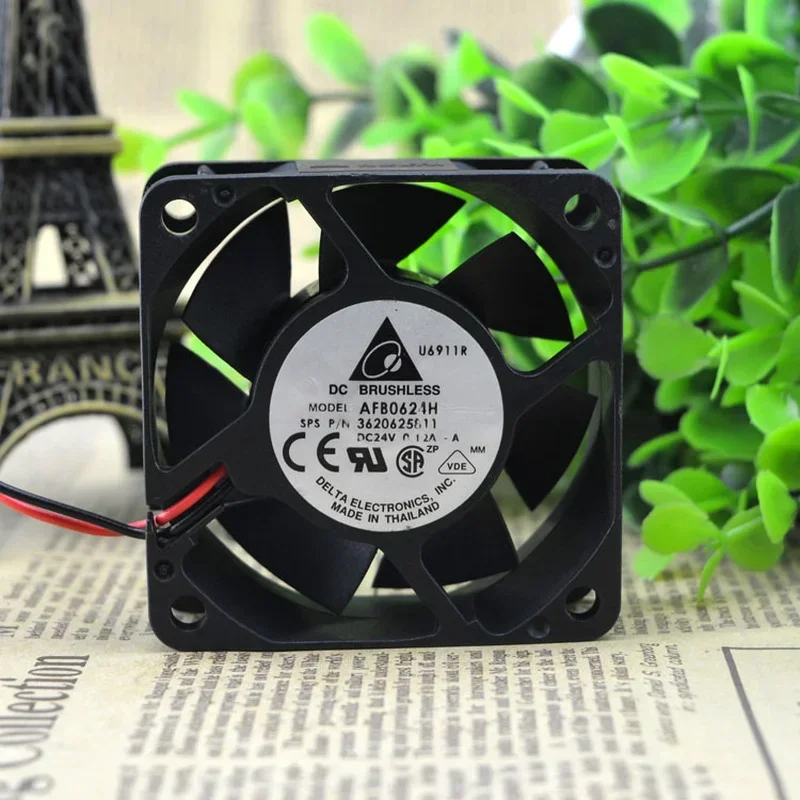 New Fan For Delta AFB0624H 24V 0.12A 6 Cm 6025 Dual Ball Server Computer Fan 60*60*25MM