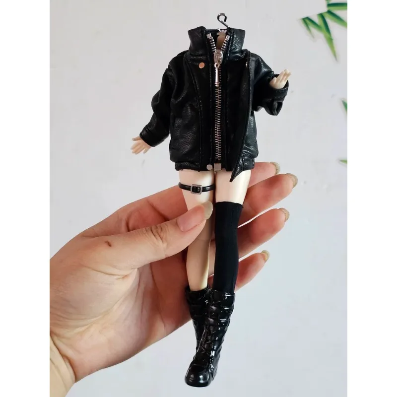 Maßstab 1:12, männliches Kleidungsmodell mit Reißverschluss und Stehkragen aus PU-Leder, passend für 6'' Nota Vtoys Romankey Actionfigur-Körperzubehör – Detail 2