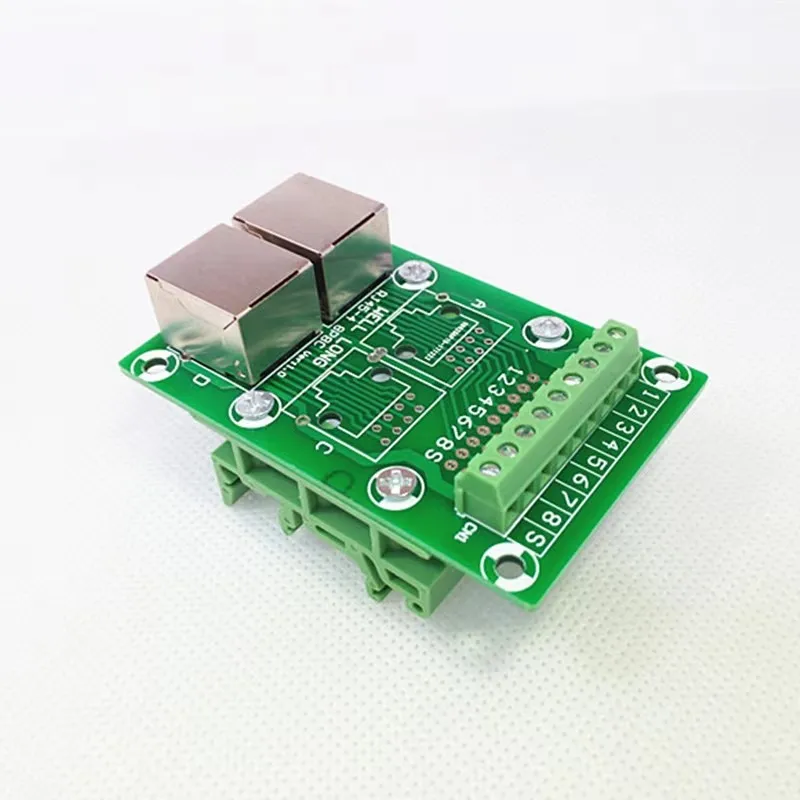 RJ45 8P8CInstall Simple Bracket Right Angle Jack2-Way With shielding Buss Breakout Board,Terminal Block, Connector.tor.