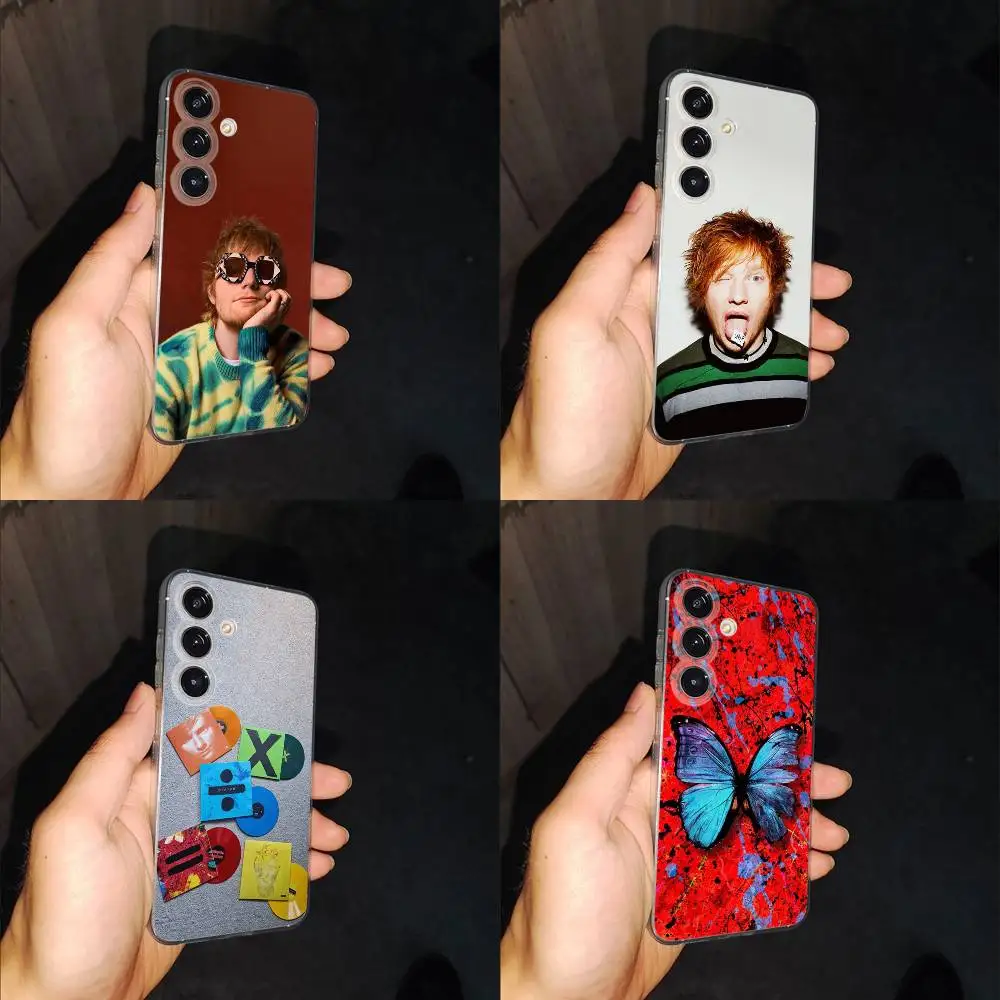 

Singer E-Ed Sheeran Phone Case For Samsung S24,30,21,22,23,20 FE,lite,PIus,Ultra,5G,Note,9,10 Transparent Cover