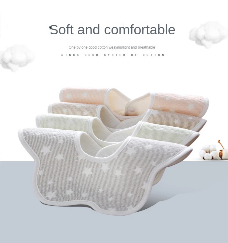 New Baby Saliva Towel Waterproof Octagonal Saliva Towel Baby Products 360° Snap Button Petals Newborn Bib Baby Products