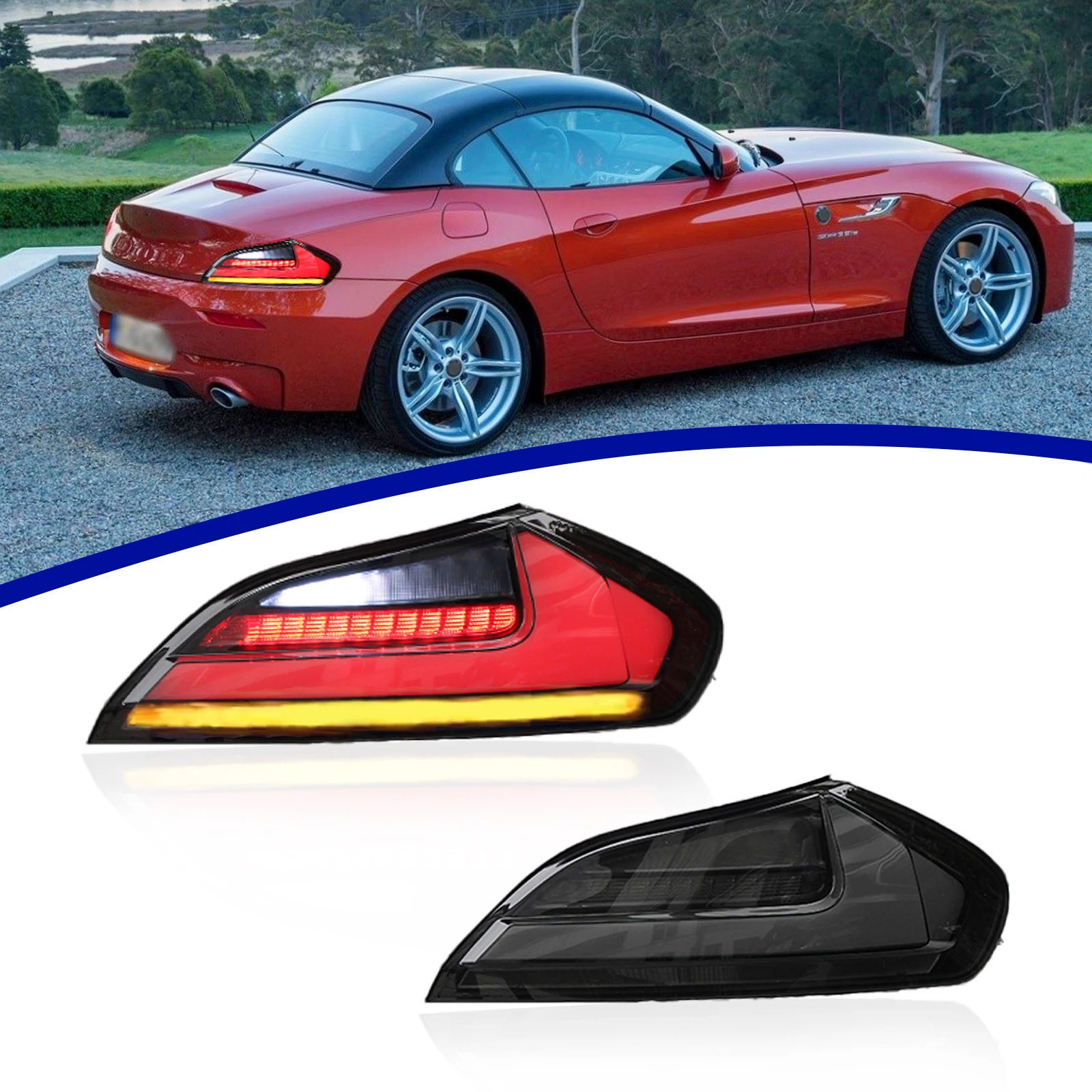 LED Tail Lights for Z4 2009-2016 Modified Car Tail Lamp with Turn Signal Brake Reversing Light