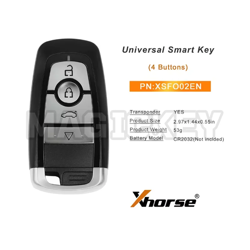 1/2/5 قطعة سلسلة Xhorse XM38 مفتاح ذكي لفورد نوع 4 أزرار XSFO02EN النسخة العالمية