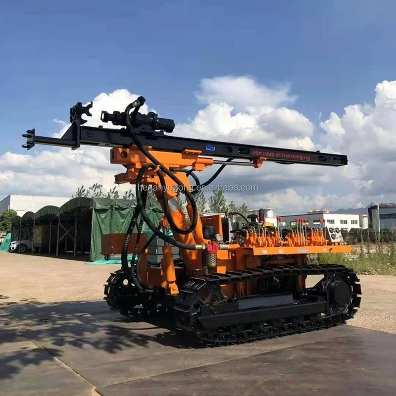 DTH Drilling Rig for Blast Hole Use Work with Portable Screw Air Compressor 25m 50m Depth Hydraulic Mine Drilling Rig