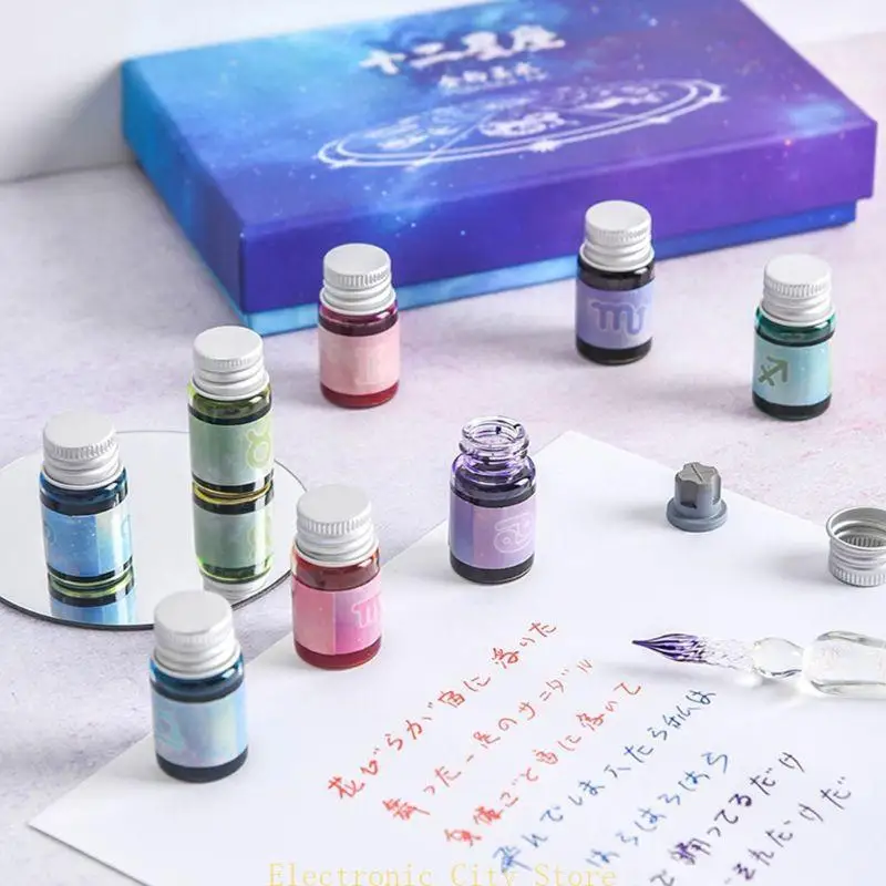 12 Pcs Colored for Calligraphy Pens Dip Pen Beginner Calligraphy Drawing Set HU8D