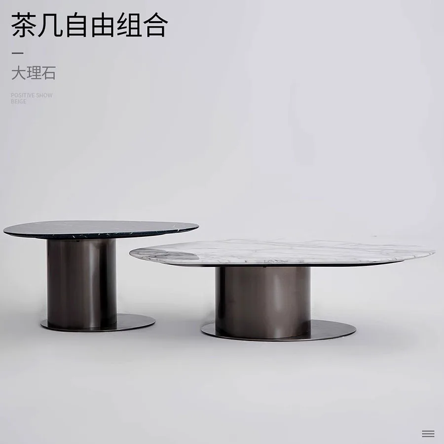 Unique Living Room Coffee Table Modern Metal Marble Top Coffee Table Italian Luxury Set Of 2 Mesas De Centro Para Sala Furniture