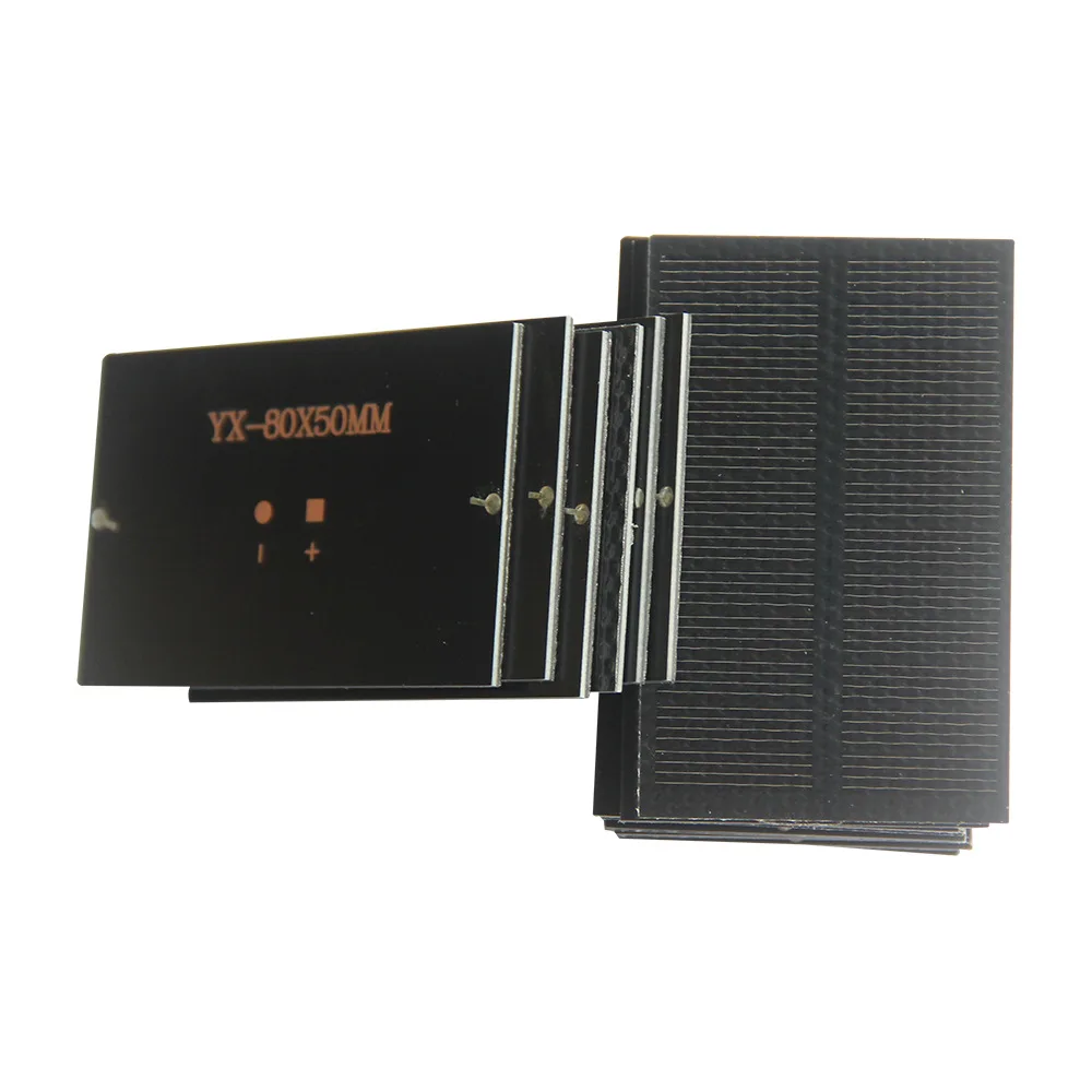 工場小型太陽電池 0.6 ワット ETFE 単結晶ミニソーラーパネル 80*50 ミリメートル 3.7 V-6 V 電子玩具充電用