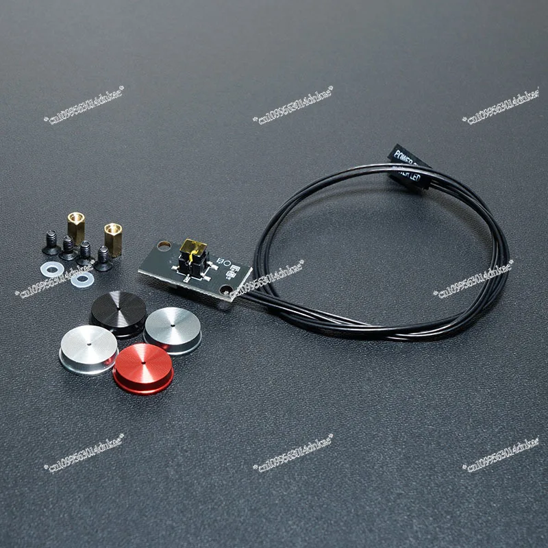 

Power Start Switch 14mm Automatic Repeating Switch 14mm Computer Automatic Repeating Switch CD Pattern Button, Black Line 35cm